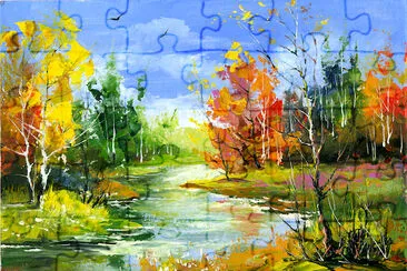 Pintura De Paisaje De Otoño