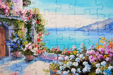 House by the Sea - Oil Painting jigsaw puzzle