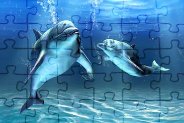 Two Dolphins in Deep Sea jigsaw puzzle