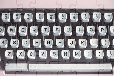 Retro Pastel Pink Typewriter jigsaw puzzle