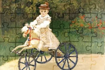 Jean Monet sul suo cavallo da passatempo