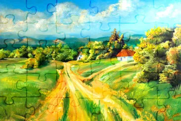 Pintura de paisagem de verão