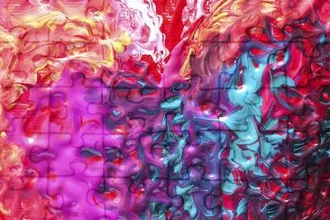 Abstract liquid paint jigsaw puzzle