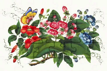 Pintura de flores chinas de la dinastía Qing