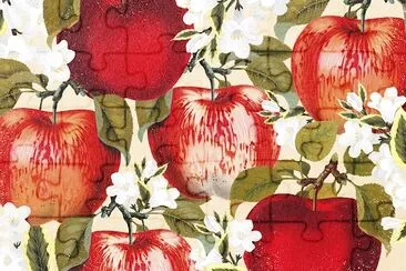 Red Apple Blossom Illustration jigsaw puzzle