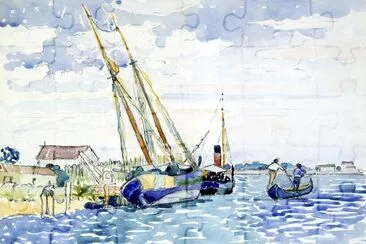 Marin scen (båtar nära Venedig) (1903)