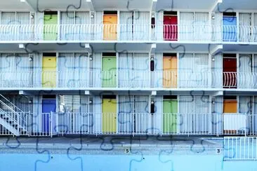 Motel storico colorato a Wildwood, New Jersey