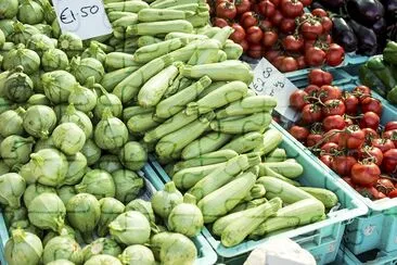 verduras en un mercado