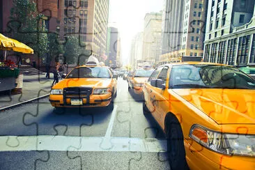 Taxis amarillos en la ciudad de Nueva York