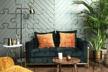 Retro Jungle Living Room jigsaw puzzle