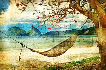 Hammock by the Water Painting jigsaw puzzle