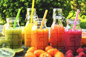 Jugo de frutas coloridas