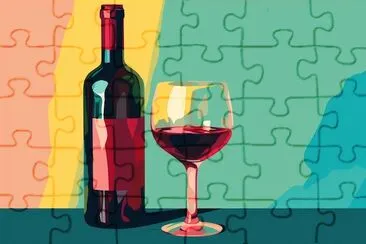 Wine Bottle and Glass jigsaw puzzle