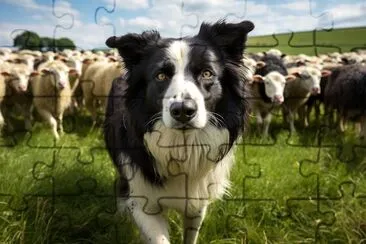 Border Collie avec des moutons