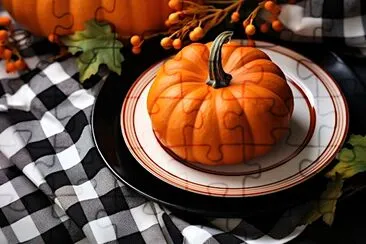 Pumpkins Plate Decoration jigsaw puzzle