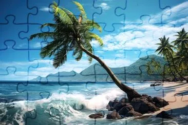 Palm Tree by the Ocean jigsaw puzzle