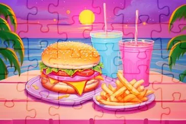 Romantic Burger Meal jigsaw puzzle