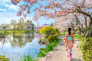 Japanese Cherry Blossom Garden jigsaw puzzle