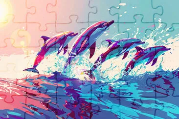 Playful Dolphins in the Ocean jigsaw puzzle