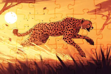 Cheetah on the Run jigsaw puzzle