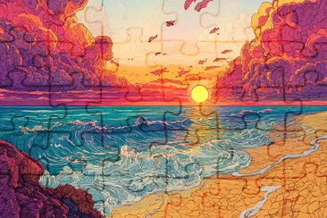 Summer Beach Sunset jigsaw puzzle