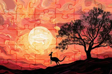 Kangaroo's Desert Sunrise jigsaw puzzle