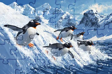 Penguin's Ice Slide jigsaw puzzle