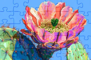 Close-up of a Blooming Cactus jigsaw puzzle