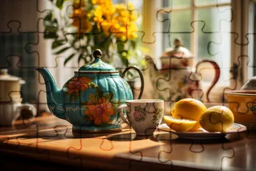 Teapot on a Kitchen Counter jigsaw puzzle