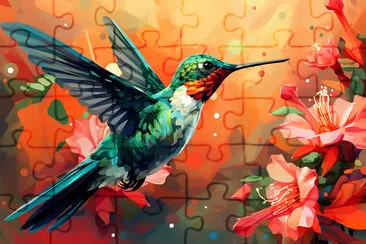 The Hummingbird's Garden Dance jigsaw puzzle