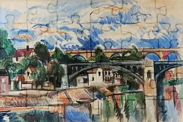 פאזל של Jean Dufy paysage avec pont