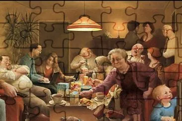 serata in famiglia jigsaw puzzle