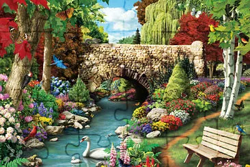 Cygnes et riviere jigsaw puzzle