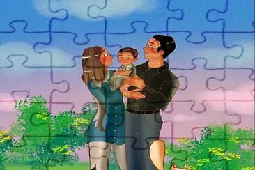 Happy family jigsaw puzzle