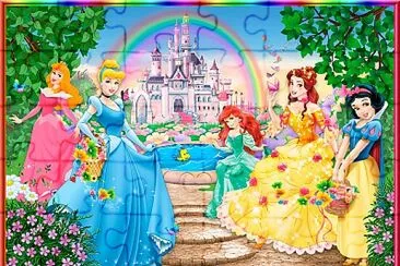 פאזל של Princesses et château Disney