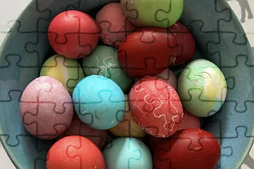 Easter Eggs in Bowl jigsaw puzzle