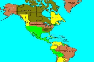 Mapa del continente americano