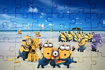 פאזל של Les minions sur la plage