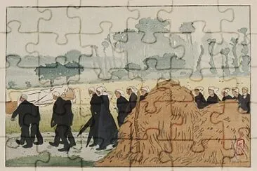 Henri Rivière, Enterrement à Trestraou, plate no. jigsaw puzzle