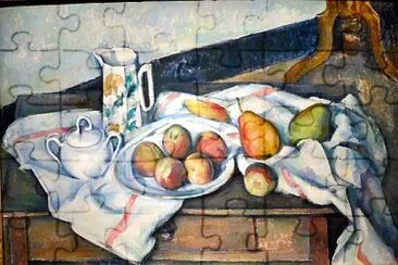 פאזל של Cézanne table et pommes