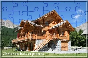 Chalet en bois et en pierres