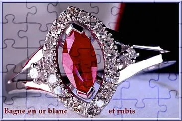 Bague en or blanc et rubis jigsaw puzzle