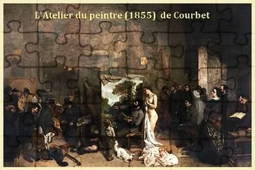 פאזל של L 'Atelier du peintre (1855)  de Courbet