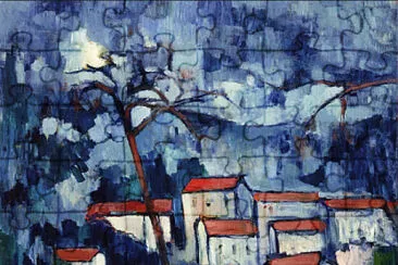 Vlaminck village bleu