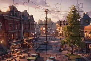 Community Square in a Dying Town jigsaw puzzle