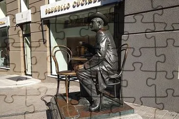 Monument to Vladyslav Horodetsky in Kyiv Passage. jigsaw puzzle