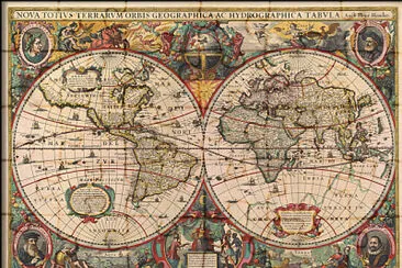 Historical World Map Print (1630)