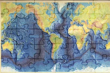 Vintage World Ocean Floor Map (1977)