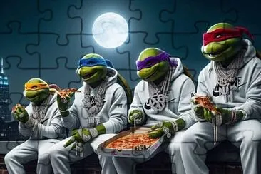 פאזל של turtles   pizza