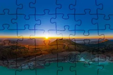 Sunrise and deep blue sky jigsaw puzzle